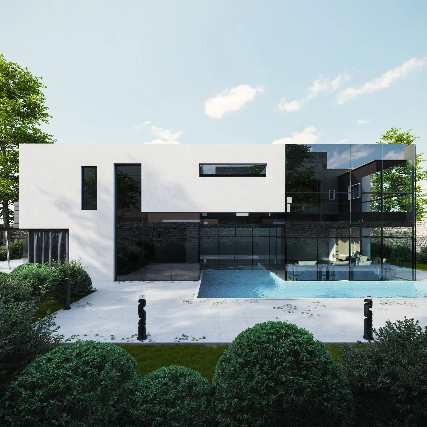 Visualización de vivienda moderna